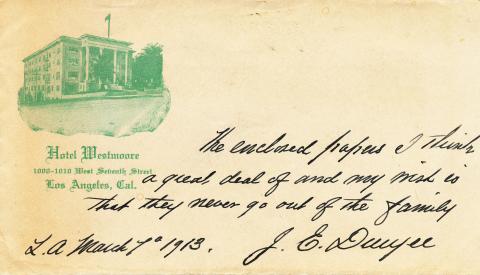 Envelope containing letter